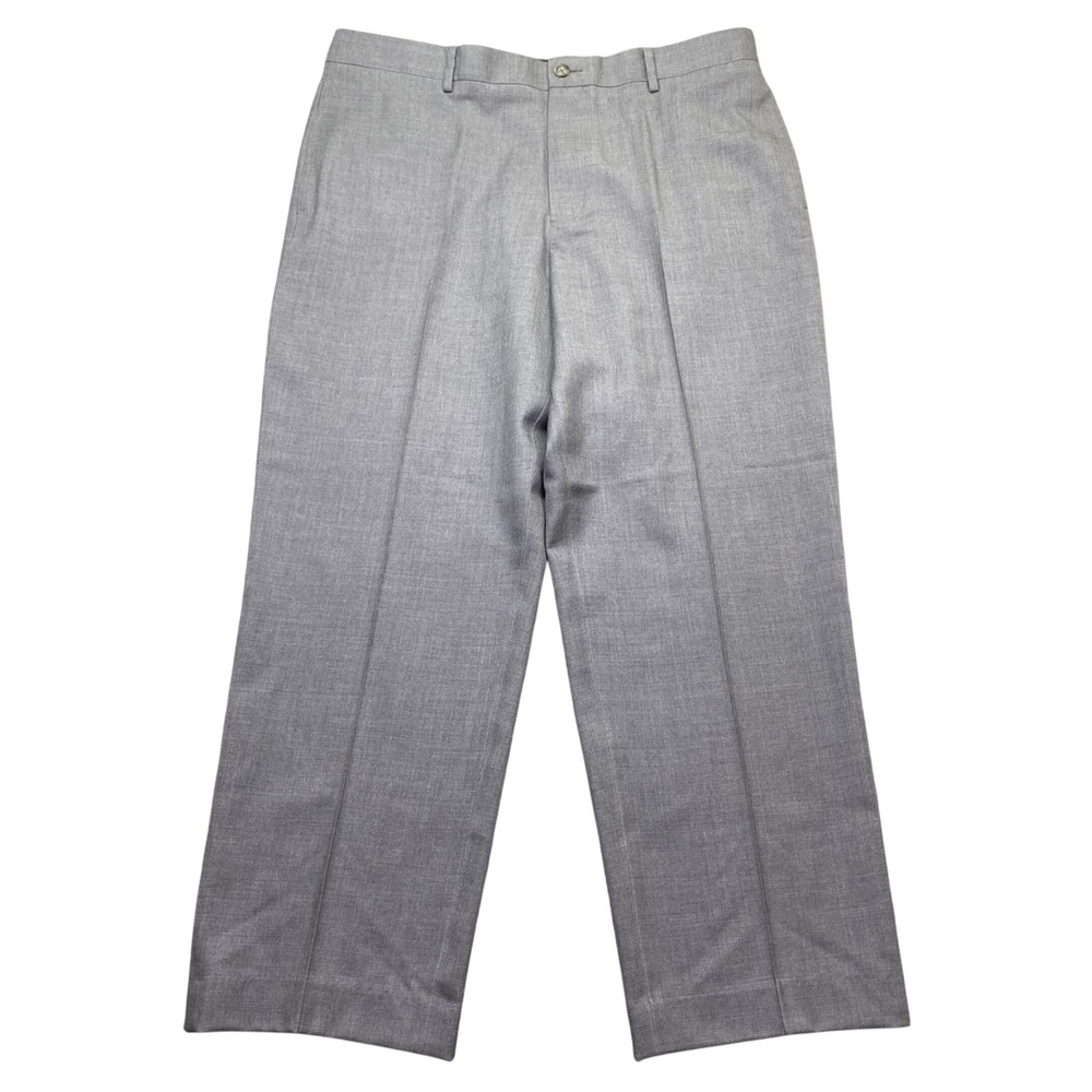 Lot of 2 LL Bean Classic Fit 100% Wool Dress Pants Mens 38x30 Gray 285236